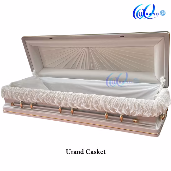 Full Couch Cream Velvet Interior Solid Wood Casket